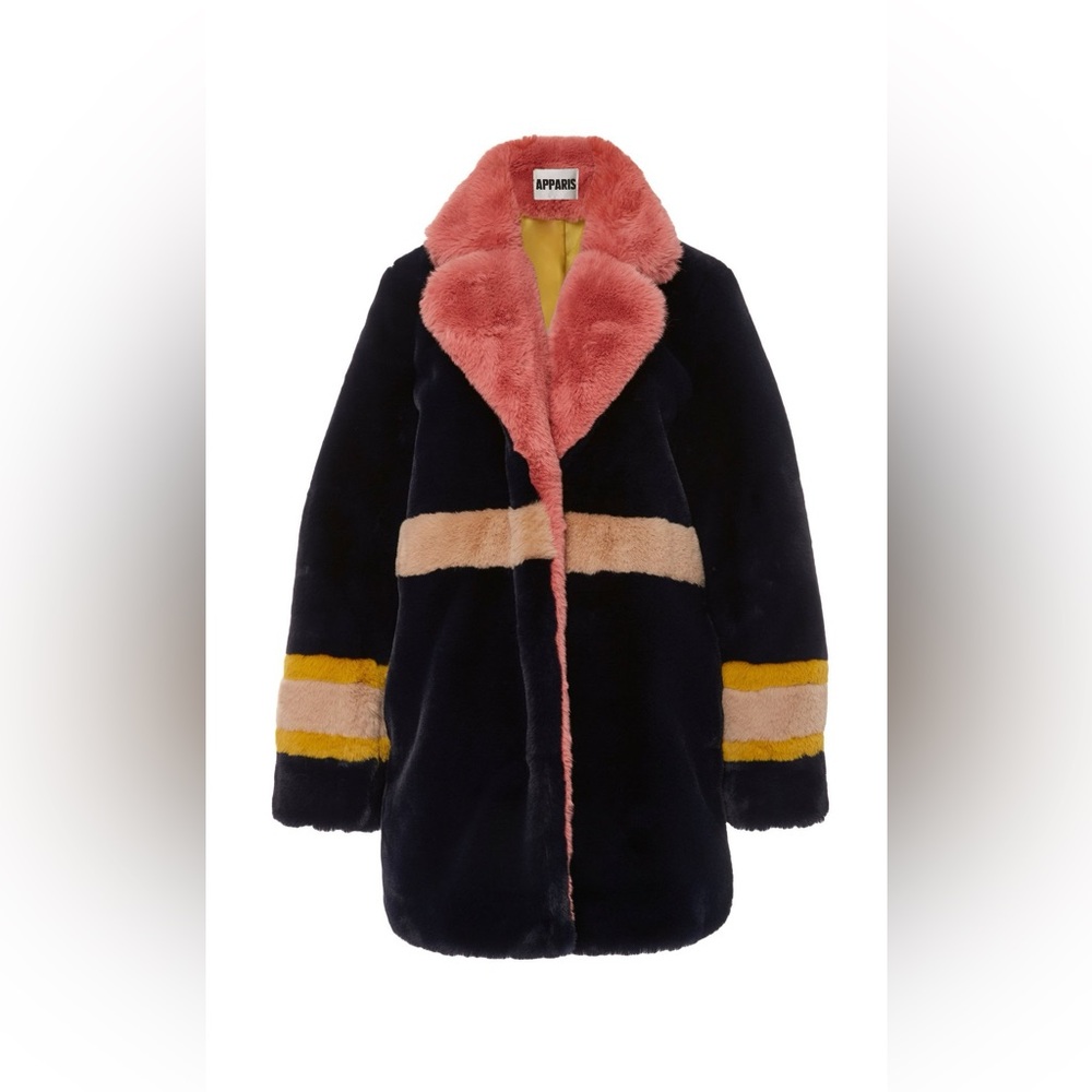 APPARIS navy Lisa faux fur coat